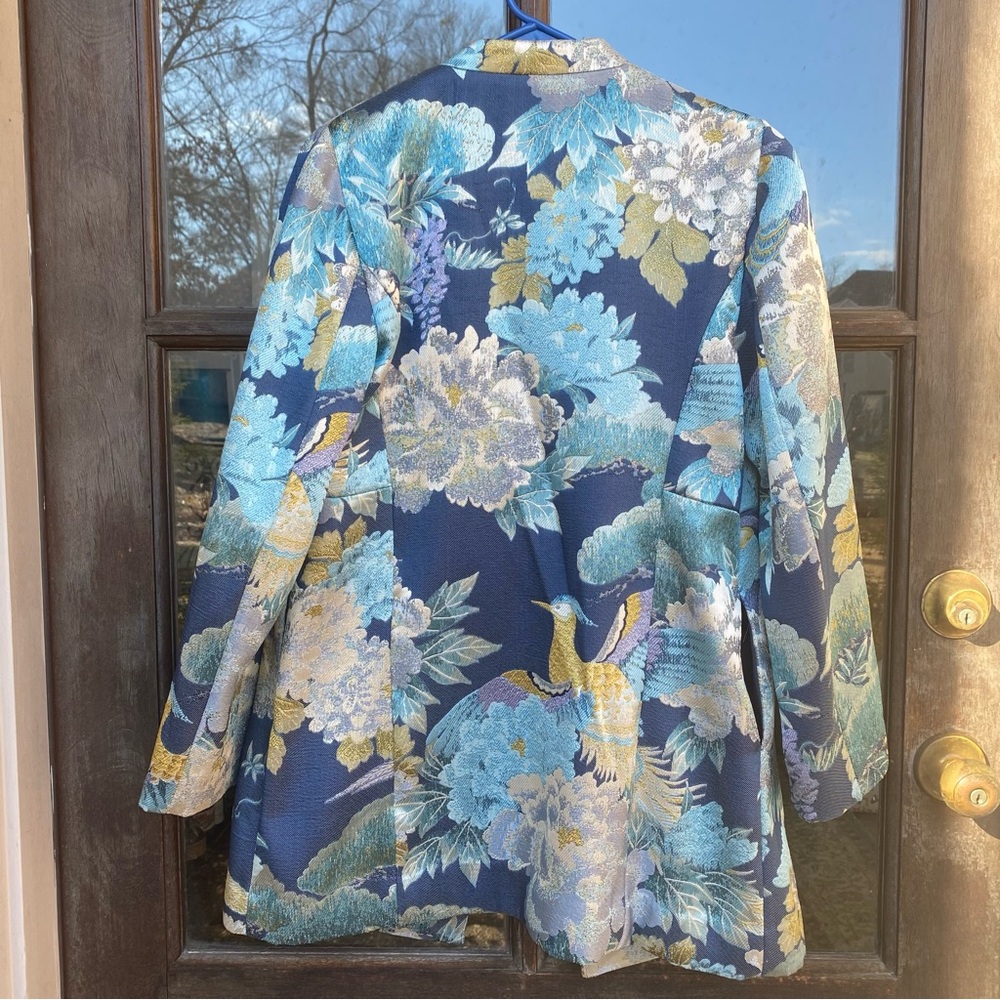 Chico's Green and Blue Floral Blazer - Picture 4 of 10